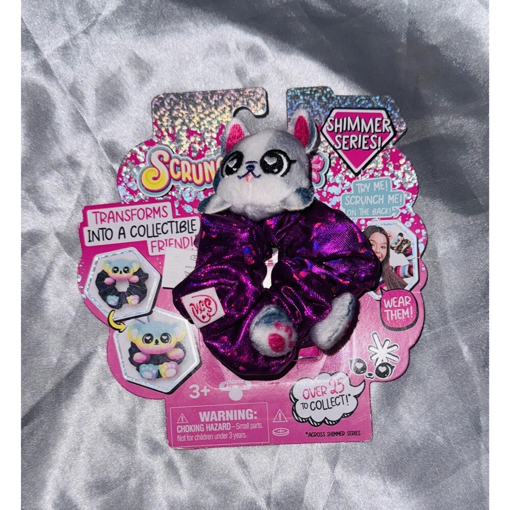 *NEW* Series 1 Scrunchmiez Purple Glea Tie Dye Hair Scrunchie/Backpack Clip NWT